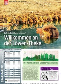 Titelbild der Ausgabe 11/2020 von Diese Woche zum Mitreden: Darfs ein Schlückchen mehr sein: Willkommen an der Löwen-Theke. Zeitschriften als Abo oder epaper bei United Kiosk online kaufen.