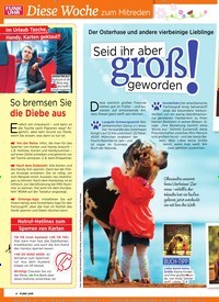Titelbild der Ausgabe 16/2019 von Der Osterhase und andere vierbeinige Lieblinge : Seid ihr aber groß geworden !. Zeitschriften als Abo oder epaper bei United Kiosk online kaufen.