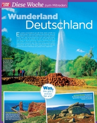 Titelbild der Ausgabe 36/2019 von Diese Woche zum Mitreden: Wunderland Deutschland. Zeitschriften als Abo oder epaper bei United Kiosk online kaufen.