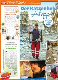 Titelbild der Ausgabe 40/2019 von Diese Woche zum Mitreden: Der Katzenheld von Aleppo. Zeitschriften als Abo oder epaper bei United Kiosk online kaufen.
