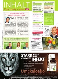 Titelbild der Ausgabe 47/2019 von Willkommen, liebe Leserinnen und Leser!. Zeitschriften als Abo oder epaper bei United Kiosk online kaufen.