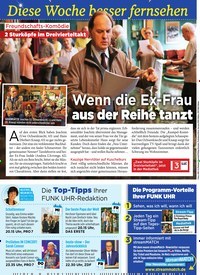 Titelbild der Ausgabe 49/2019 von Diese Woche besser fernsehen: Freundschafts-Komödie: 2 Sturköpfe im Dreivierteltakt: Wenn die Ex-Frau aus der Reihe tanzt. Zeitschriften als Abo oder epaper bei United Kiosk online kaufen.