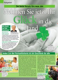 Titelbild der Ausgabe 1/2020 von Ratgeber: Der beste Vorsatz fürs neue Jahr: Nehmen Sie jetzt Ihr Glück in die Hand. Zeitschriften als Abo oder epaper bei United Kiosk online kaufen.