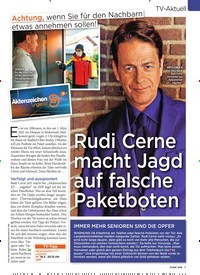 Titelbild der Ausgabe 10/2022 von Rudi Cerne macht Jagd auf falsche Paketboten. Zeitschriften als Abo oder epaper bei United Kiosk online kaufen.