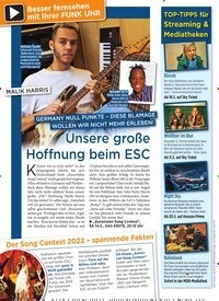 Titelbild der Ausgabe 19/2022 von Unsere große Hoffnung beim ESC. Zeitschriften als Abo oder epaper bei United Kiosk online kaufen.