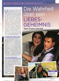 Titelbild der Ausgabe 26/2022 von Die Wahrheit über sein LIEBES-GEHEIMNIS Tom Cruise wird 60. Zeitschriften als Abo oder epaper bei United Kiosk online kaufen.