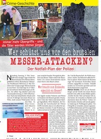 Titelbild der Ausgabe 25/2019 von Crime-Geschichte: Wer schützt uns vor den brutalen: Messer-Attacken? Der Notfall-Plan der Polizei. Zeitschriften als Abo oder epaper bei United Kiosk online kaufen.
