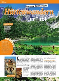Titelbild der Ausgabe 29/2019 von Reise: Das pure Sommerglück: Hüttenwandern: in Tirol. Zeitschriften als Abo oder epaper bei United Kiosk online kaufen.