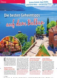 Titelbild der Ausgabe 32/2019 von Reise: Die besten Geheimtipps auf dem Balkan: Schöne Strände, hippe Städte, unberührte Natur – und günstige Preise. Zeitschriften als Abo oder epaper bei United Kiosk online kaufen.