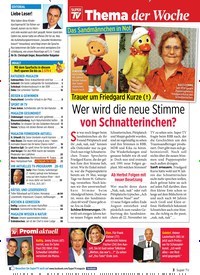 Titelbild der Ausgabe 24/2019 von Trauer um Friedgard Kurze (†)Wer wird die neue Stimme von Schnatterinchen?. Zeitschriften als Abo oder epaper bei United Kiosk online kaufen.