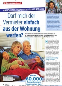 Titelbild der Ausgabe 25/2019 von Mietschulden, Eigenbedarf, Lärmbelästigung: Darf mich der Vermieter einfach aus der Wohnung werfen?. Zeitschriften als Abo oder epaper bei United Kiosk online kaufen.