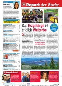 Titelbild der Ausgabe 30/2019 von Report der Woche: Das Erzgebirge ist endlich Welterbe. Zeitschriften als Abo oder epaper bei United Kiosk online kaufen.