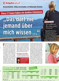 Titelbild der Ausgabe 30/2019 von Ratgeber aktuell: „Das darf nie jemand über mich wissen …“. Zeitschriften als Abo oder epaper bei United Kiosk online kaufen.