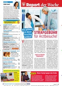 Titelbild der Ausgabe 39/2019 von Report der Woche: STRAFGEBÜHR für Arztbesuche!. Zeitschriften als Abo oder epaper bei United Kiosk online kaufen.