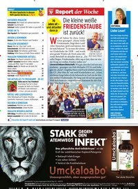 Titelbild der Ausgabe 44/2019 von Report der Woche: Die kleine weiße FRIEDENSTAUBE ist zurück!. Zeitschriften als Abo oder epaper bei United Kiosk online kaufen.
