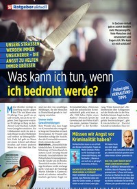 Titelbild der Ausgabe 47/2019 von Ratgeber aktuell: Was kann ich tun, wenn ich bedroht werde?. Zeitschriften als Abo oder epaper bei United Kiosk online kaufen.