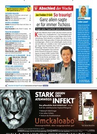 Titelbild der Ausgabe 3/2020 von Abschied der Woche: Jan Fedder († 64) So traurig! Ganz allein sagte er für immer Tschüss. Zeitschriften als Abo oder epaper bei United Kiosk online kaufen.