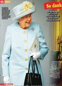 Titelbild der Ausgabe 4/2019 von England: So dankbar!: Queen Elizabeth: Glücklich über ihr achtes Urenkelchen. Zeitschriften als Abo oder epaper bei United Kiosk online kaufen.