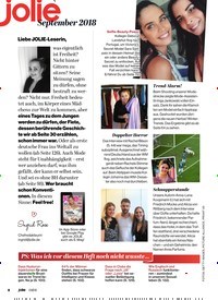 Titelbild der Ausgabe 9/2018 von jolie: September 2018. Zeitschriften als Abo oder epaper bei United Kiosk online kaufen.