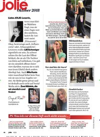 Titelbild der Ausgabe 10/2018 von jolie: Oktober 2018. Zeitschriften als Abo oder epaper bei United Kiosk online kaufen.