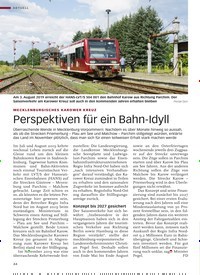 Titelbild der Ausgabe 1/2020 von MECKLENBURGISCHES KAROWER KREUZ: Perspektiven für ein Bahn-Idyll. Zeitschriften als Abo oder epaper bei United Kiosk online kaufen.