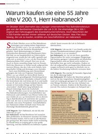 Titelbild der Ausgabe 1/2021 von NACHGEFRAGT BEI JAN HABRANECK: Warum kaufen sie eine 55 Jahre alte V 200.1, Herr Habraneck?. Zeitschriften als Abo oder epaper bei United Kiosk online kaufen.