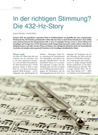 Titelbild der Ausgabe 2/2020 von In der richtigen Stimmung? Die 432-Hz-Story. Zeitschriften als Abo oder epaper bei United Kiosk online kaufen.