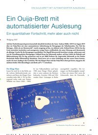 Titelbild der Ausgabe 2/2020 von EIN OUIJA-BRETT MIT AUTOMATISIERTER AUSLESUNG: Ein Ouija-Brett mit automatisierter Auslesung. Zeitschriften als Abo oder epaper bei United Kiosk online kaufen.