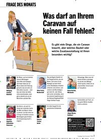 Titelbild der Ausgabe 7/2022 von Was darf an Ihrem Caravan auf keinen Fall fehlen?. Zeitschriften als Abo oder epaper bei United Kiosk online kaufen.