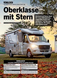 Titelbild der Ausgabe 2/2021 von VERGLEICH: Eura Mobil Contura 766 EF vs. Hymer B-ML T 780: Oberklasse mit Stern. Zeitschriften als Abo oder epaper bei United Kiosk online kaufen.