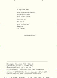 Titelbild der Ausgabe 10/2021 von Benedictus. Zeitschriften als Abo oder epaper bei United Kiosk online kaufen.