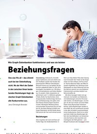 Titelbild der Ausgabe 7/2020 von Wie Graph-Datenbanken funktionieren und was sie leisten: Beziehungsfragen. Zeitschriften als Abo oder epaper bei United Kiosk online kaufen.