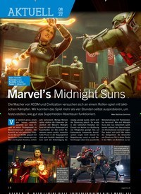 Titelbild der Ausgabe 8/2022 von Marvel’s Midnight Suns. Zeitschriften als Abo oder epaper bei United Kiosk online kaufen.