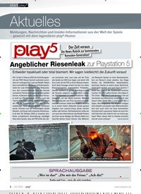 Titelbild der Ausgabe 3/2020 von Aktuelles: Angeblicher Riesenleak zur Playstation 5. Zeitschriften als Abo oder epaper bei United Kiosk online kaufen.
