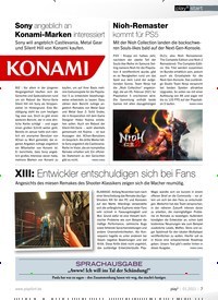 Titelbild der Ausgabe 1/2021 von Sony angeblich an Konami-Marken interessiert. Zeitschriften als Abo oder epaper bei United Kiosk online kaufen.
