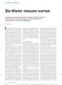Titelbild der Ausgabe 11/2019 von Deutschland: Die Mieter müssen warten. Zeitschriften als Abo oder epaper bei United Kiosk online kaufen.