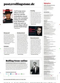 Titelbild der Ausgabe 3/2022 von post@rollingstone.de. Zeitschriften als Abo oder epaper bei United Kiosk online kaufen.