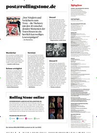 Titelbild der Ausgabe 6/2022 von post@rollingstone.de. Zeitschriften als Abo oder epaper bei United Kiosk online kaufen.