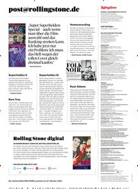 Titelbild der Ausgabe 10/2022 von post@rolllingstone.de. Zeitschriften als Abo oder epaper bei United Kiosk online kaufen.