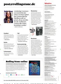 Titelbild der Ausgabe 11/2022 von post@rollingstone.de. Zeitschriften als Abo oder epaper bei United Kiosk online kaufen.