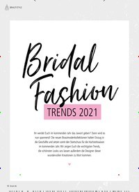 Titelbild der Ausgabe 4/2020 von BRAUT-STYLE: Bridal Fashion: TRENDS 2021. Zeitschriften als Abo oder epaper bei United Kiosk online kaufen.
