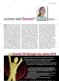 Titelbild der Ausgabe 7/2019 von Kommentar: Juckreiz statt Genuss?. Zeitschriften als Abo oder epaper bei United Kiosk online kaufen.