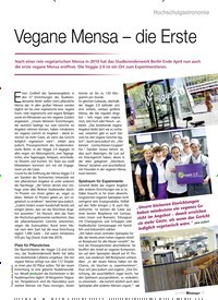 Titelbild der Ausgabe 7/2019 von Vegane Mensa – die Erste. Zeitschriften als Abo oder epaper bei United Kiosk online kaufen.