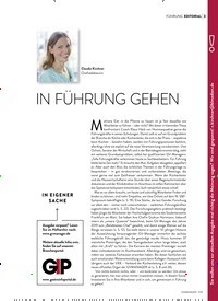 Titelbild der Ausgabe 11/2019 von IN FÜHRUNG GEHEN. Zeitschriften als Abo oder epaper bei United Kiosk online kaufen.