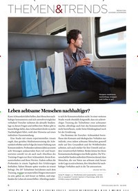 Titelbild der Ausgabe 2/2019 von THEMEN & TRENDS: Leben achtsame Menschen nachhaltiger?. Zeitschriften als Abo oder epaper bei United Kiosk online kaufen.