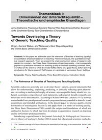 Titelbild der Ausgabe 2/2020 von Themenblock I: Dimensionen der Unterrichtsqualität - Theoretische und empirische Grundlagen. Zeitschriften als Abo oder epaper bei United Kiosk online kaufen.