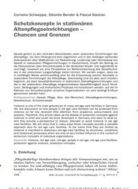 Titelbild der Ausgabe 4/2019 von Cornelia Schweppe, Désirée Bender & Pascal Bastian: Schutzkonzepte in stationären Altenpflegeeinrichtungen – Chancen und Grenzen. Zeitschriften als Abo oder epaper bei United Kiosk online kaufen.