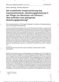 Titelbild der Ausgabe 1/2020 von Die modellhafte Implementierung des Expertenstandards „Beziehungsgestaltung in der Pflege von Menschen mit Demenz“: Was befördert eine gelingende Beziehungsgestaltung?. Zeitschriften als Abo oder epaper bei United Kiosk online kaufen.