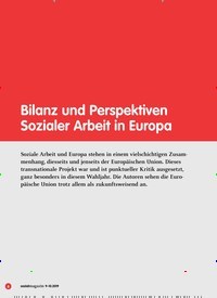 Titelbild der Ausgabe 10/2019 von Bilanz und Perspektiven Sozialer Arbeit in Europa. Zeitschriften als Abo oder epaper bei United Kiosk online kaufen.