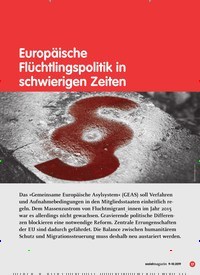 Titelbild der Ausgabe 10/2019 von Europäische Flüchtlingspolitik in schwierigen Zeiten. Zeitschriften als Abo oder epaper bei United Kiosk online kaufen.